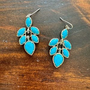 Kendra Scott Silver Drop Earrings in Turquoise Magnesite